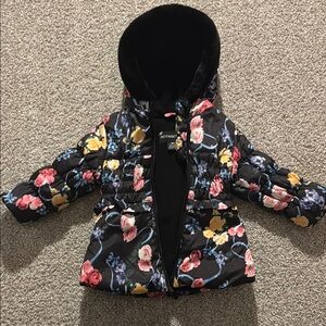 Kids Rothschild Floral Black Hooded Jacket. Size 18 months. Excellent condition.